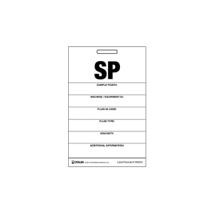OilSafe Sample Point Label - Plastic Card - Detailed
